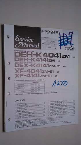 Pioneer deh k4041 k414 - deh-k4041, xf