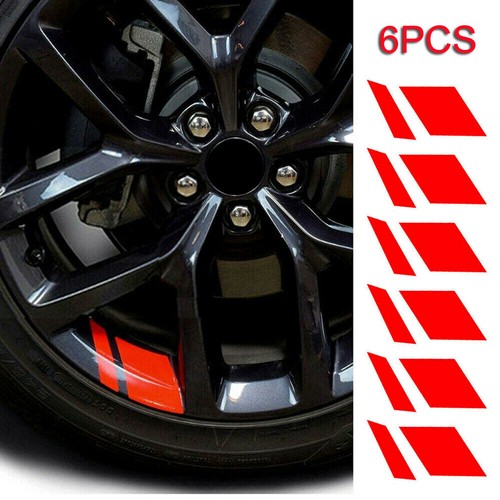 Red reflective car wheel - 6x,