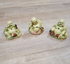 three Laughing Resin Buddha