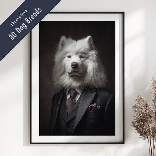 Smartly dressed dog portrait - dressed,