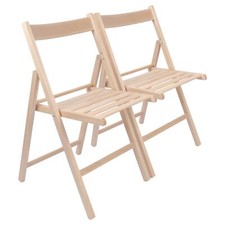 2x Natural Wooden Folding