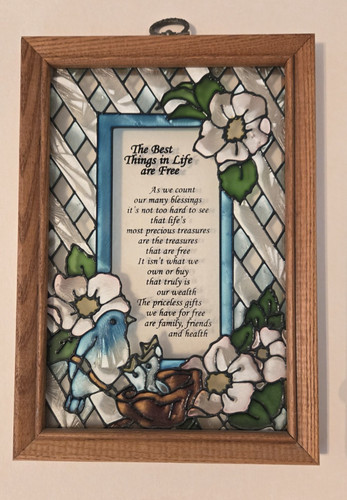 Stained glass panel bluebirds - stained,