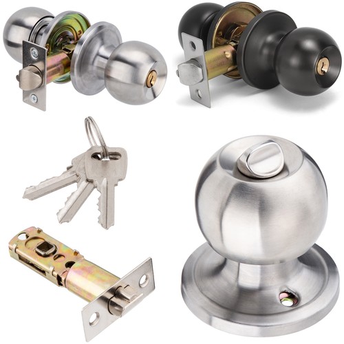 Round door knob with lock - round,