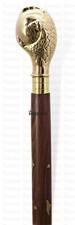 Edwardian Ovi Brass Head Spank Antique Wooden Walking Stick Cane Father P