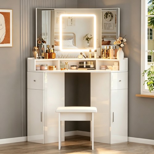 Corner dressing table led - dressing, w/led