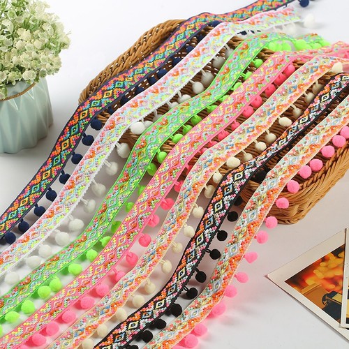 Jacquard bohemian ethnic pom - bohemian,