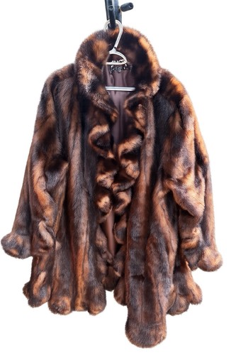 Faux mink ruffled statement - faux,