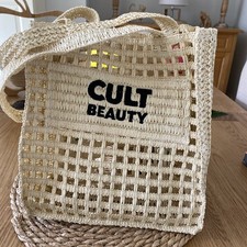 CULT BEAUTY - Beach / Tote Bag - Rattan Effect - NEW - Natural Colour - RRP £15