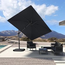 Purple Leaf 9 x 12 Feet Rectangle Cantilever Patio Umbrella - Grey