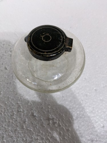 Antique clear glass ink well - clear,