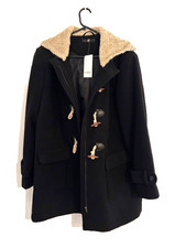 Evans Black Lined Duffle Style Coat with Hood Size 24