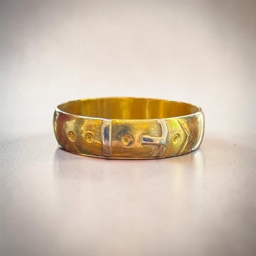 22ct gold 1970s buckle wedding - gold,