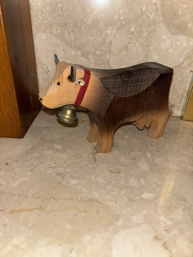 Midcentury swiss folk art cow - swiss,