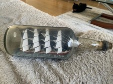 vintage ship in bottle 13 Inches Long