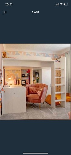 High sleeper bed with desk - desk, and