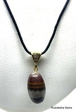 Shiva Narmada Lingam Pendant Natural River Narmada Banalinga Stone Necklace Rare