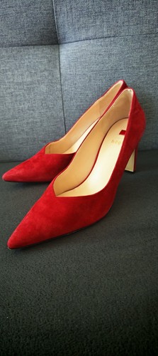 Red hogl suede heels uk8 - red,