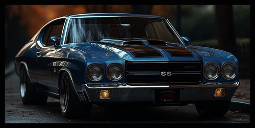 Blue chevrolet chevelle - blue,