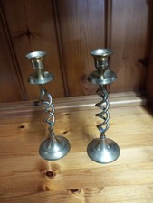 Vintage Pair of Brass  Barley