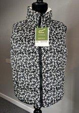 Women’s Regatta Orla Kiely Quilted Black Cream Floral Gilet Vest Jacket UK 8 New