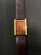 Pristine - Rare Vintage Seiko Slim Tank Quartz Gentlemen's Leather FREE SHIPPING