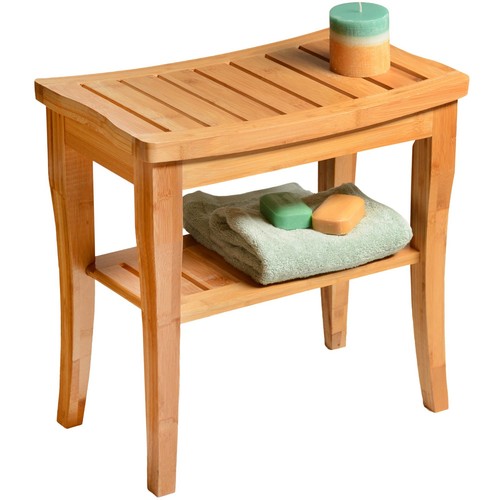 Bamboo shower bench seat - shower,