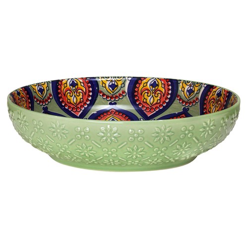 Green ceramic bowl - ceramic,
