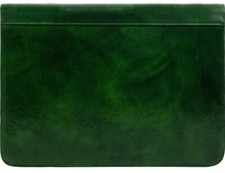 Leather Portfolio Folder A4 Document Case Handmade Organizer Green 