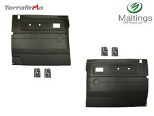 LAND ROVER DEFENDER DOOR CARDS X 2 BLACK ELECTRIC WINDOWS UPTO 07 TF2444 TF2445
