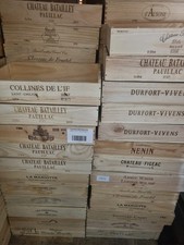 Bargain 5x Shallow WOODEN WINE BOXES / Crates - Vintage Hamper Home Storage Shop