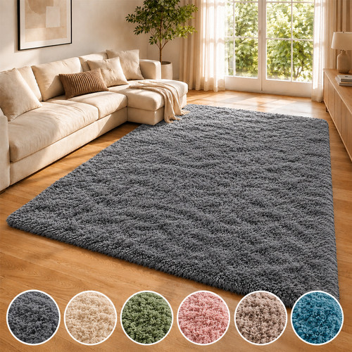 Fluffy rugs large shaggy - large, rug