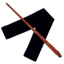 14" Cuban Mahogany Wood Wizards Magic Wand Wicca Pagan w/ Free Velvet Bag