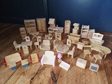 Large Bundle Of Wooden Dolls House Furniture Mixed Job Lot