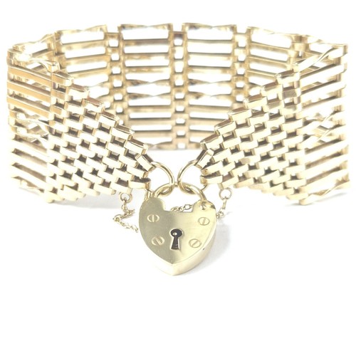 9ct gold gate bracelet ladies - gold,