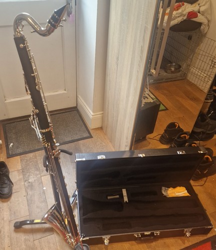 Wooden bass clarinet low - clarinet, c