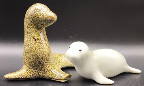 Vintage ceramic seal figurines - vintage,