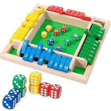 Wooden Dice Board Game Shut