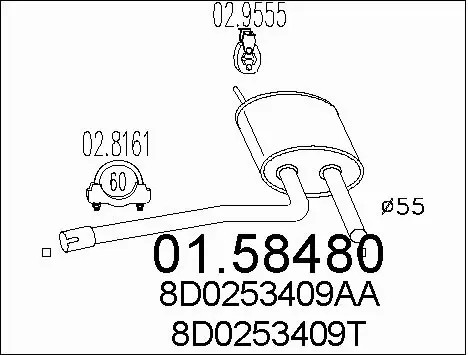 Centre muffler fits audi - centre,