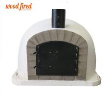 brick outdoor wood fired Pizza oven 100cm white Deluxe extra model grey brick,