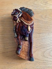 Horse design wooden puzzle box
