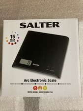 Salter Arc Electronic Digital Kitchen Scales Black 1066 Slim Design Easy Clean