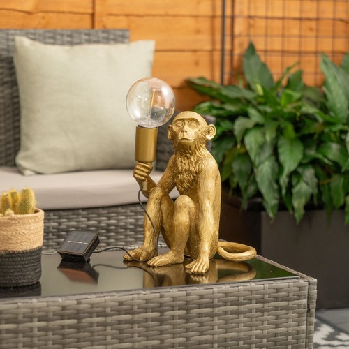Solar gold monkey garden - gold,