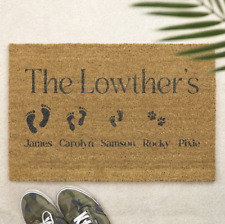Family Footprints Door Mat Personalised Front Door Mat Custom Printed