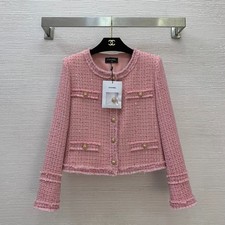 Chanel CC pink coarse woolen