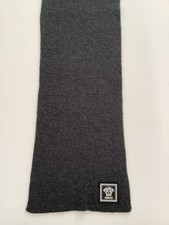 New Versace ‘Medusa’ Grey 100% Wool Fine Ribbed Knit Scarf