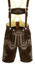 GERMAN BAVARIAN LADERHOSEN PURE LEATHER MEN TRACHTEN WEAR OKTOBERFEST MEN SHORTS