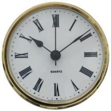  Caravan Clock, Motorhome Clock 102mm White Roman dial with brass bezel.