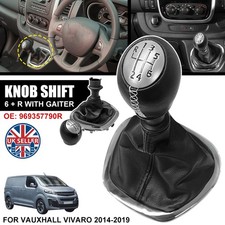 For Vauxhall Vivaro 2014-2019 Manual 6 Speed + R Gear Stick Shift Knob w/ Gaiter
