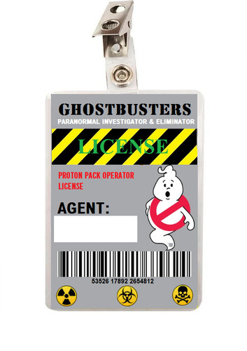 Ghostbuster clip card - on,