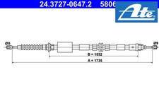 PARKING BRAKE PULL CABLE 24.3727-0647.2 ATE I